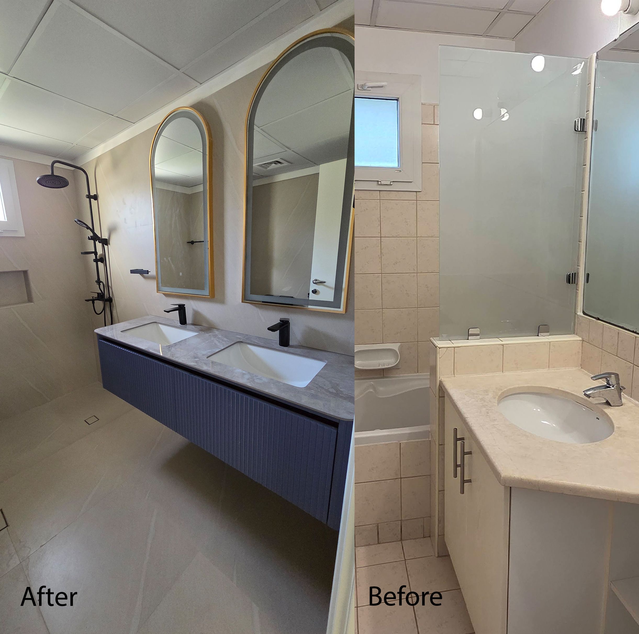 Bathroom Renovation Before and after in Meadows Dubai