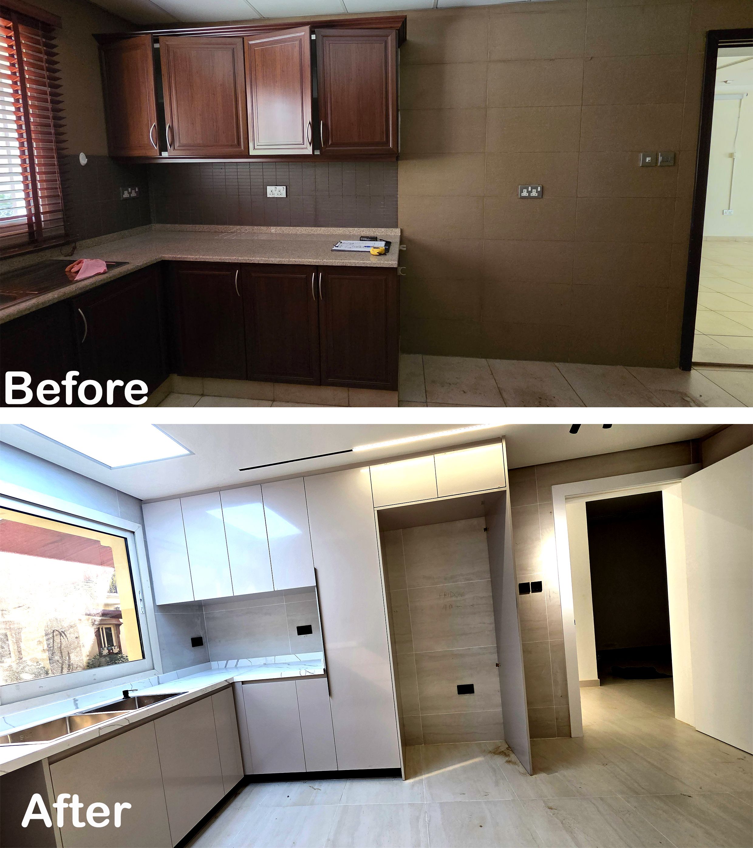 Renovated kitchen in Dubai - Before and After - Mirdif Area