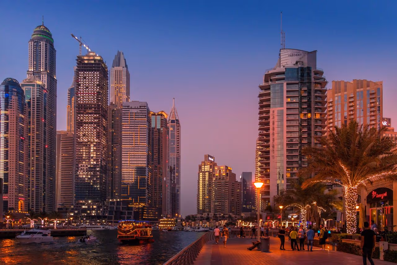 Dubai skyline at night