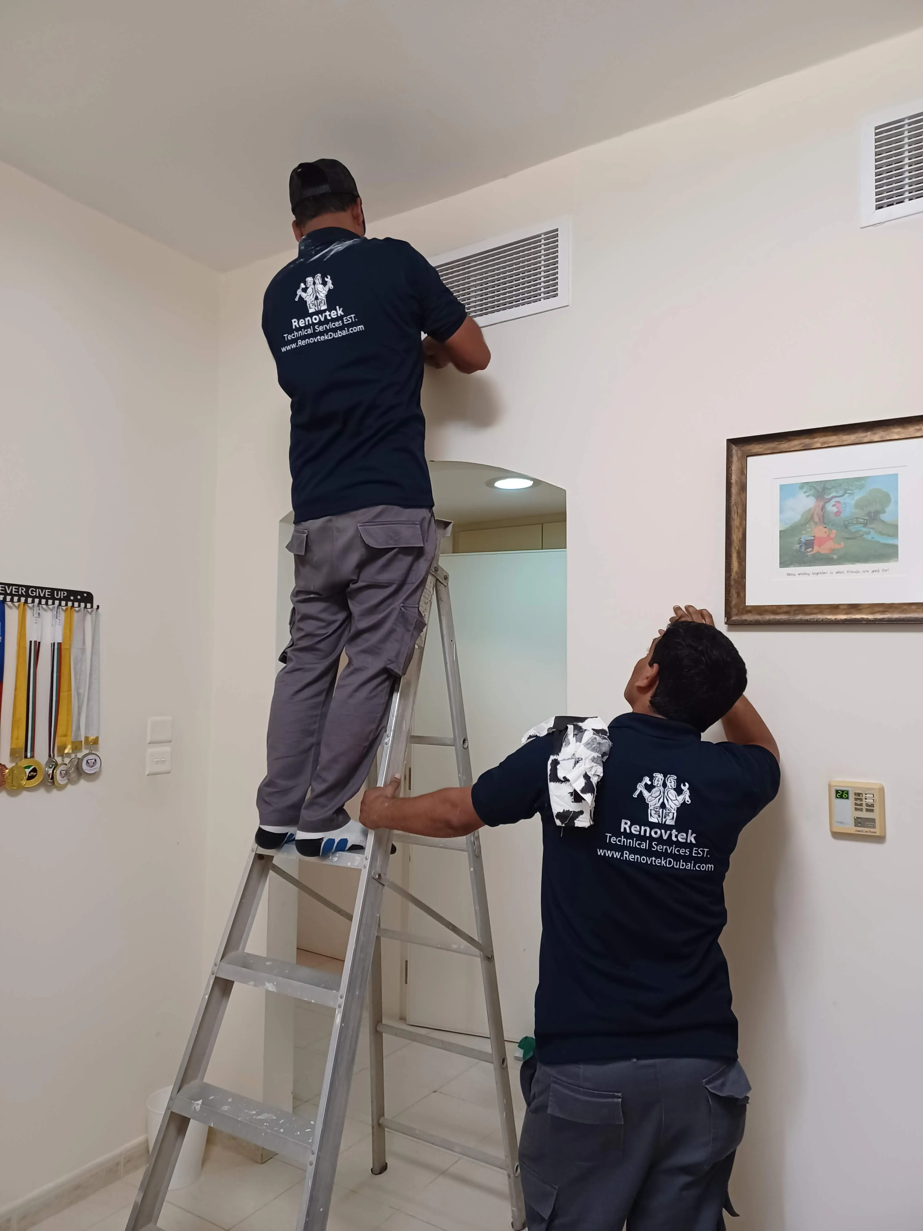 Cleaning indoor AC grills "Cleaning indoor AC grills"